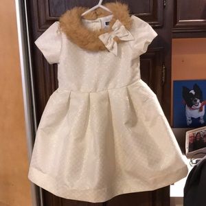 Winter Janie and Jack dress with fur trim